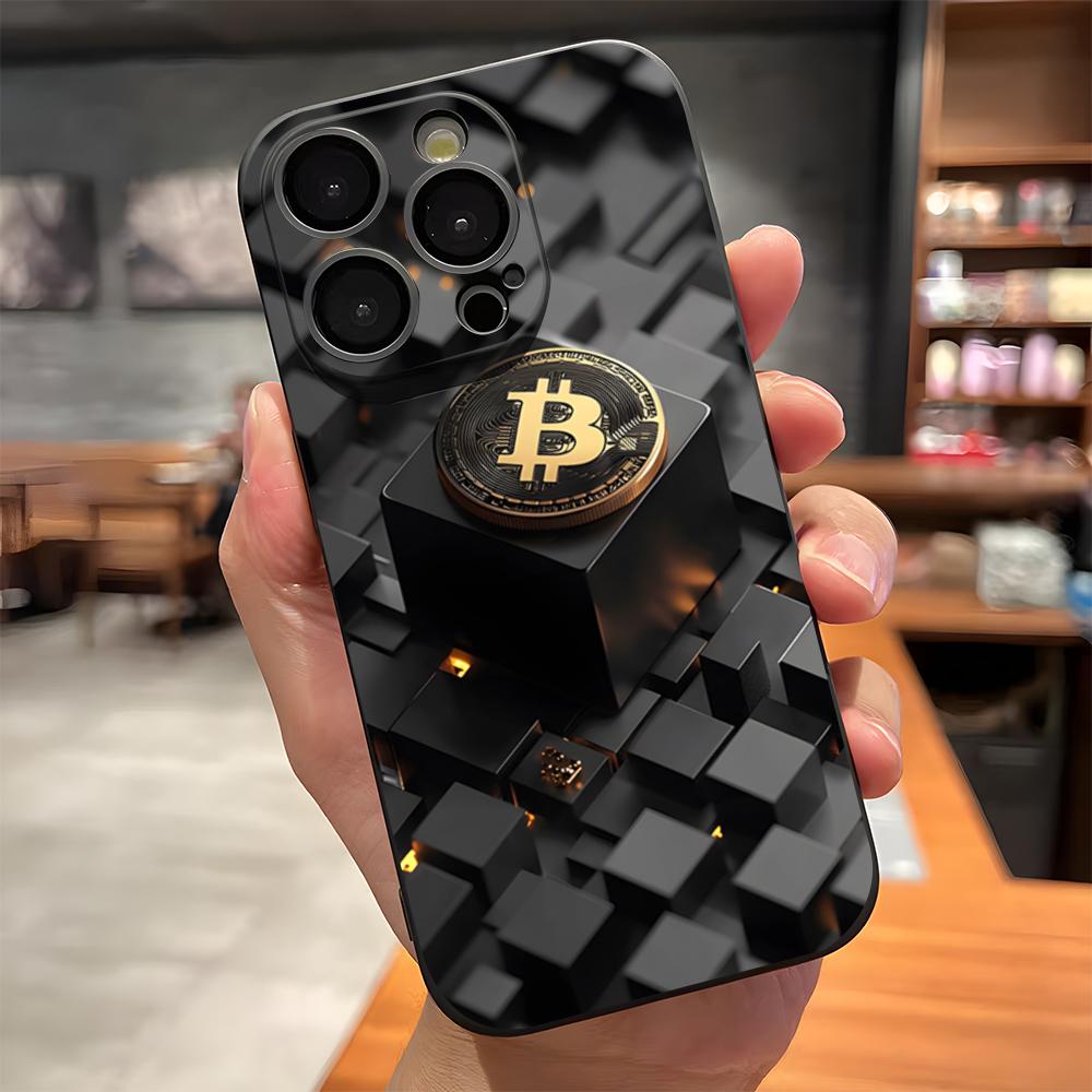 Luxury Bitcoin Phone Case For IPhone 17 Pro Max 15 Pro 16 14 Plus 12 13 Mini 11 Pro Shockproof Soft Cover