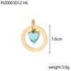 CARLIDANA Dainty Stainless Steel Crystal Charms for Jewelry Making Women Necklace Round 12 Zircon Birthstone Heart Pendants
