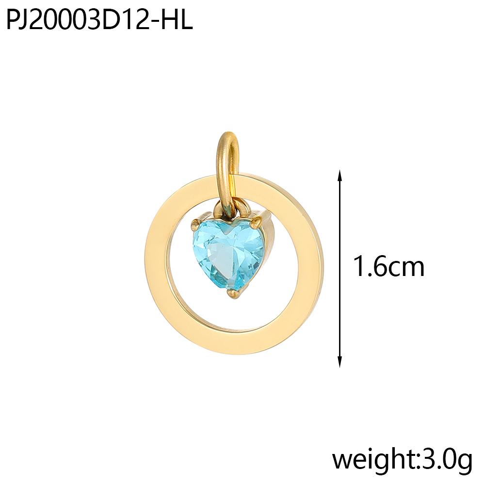 

CARLIDANA Dainty Stainless Steel Crystal Charms for Jewelry Making Women Necklace Round 12 Zircon Birthstone Heart Pendants