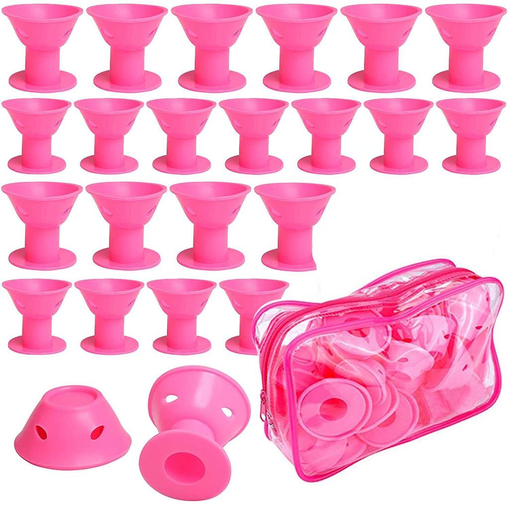 Mushroom Hair Curlers: Soft Silicone Bell-Style Rollers in Large & Small Sizes, PVC Packaging, In Stock