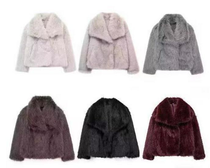 Damen Mantel aus Kunstleder und Lammfellimitat Schwarz - Neuer Stil