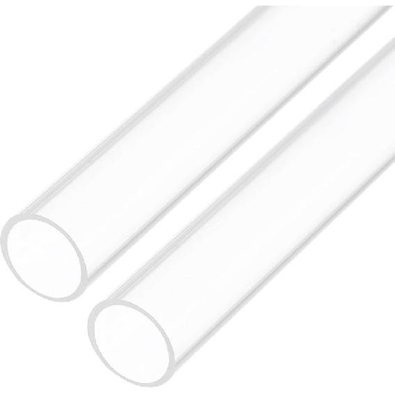 Жесткая прозрачная пластиковая трубка 20  16 мм x 20 мм(5/8  x 0.8 ) Акриловая трубка Круглая Поликарбонатная трубка, [для сантехники, гидравлики, аквариума, DIY] - 2 шт. 3/8  x 1/2