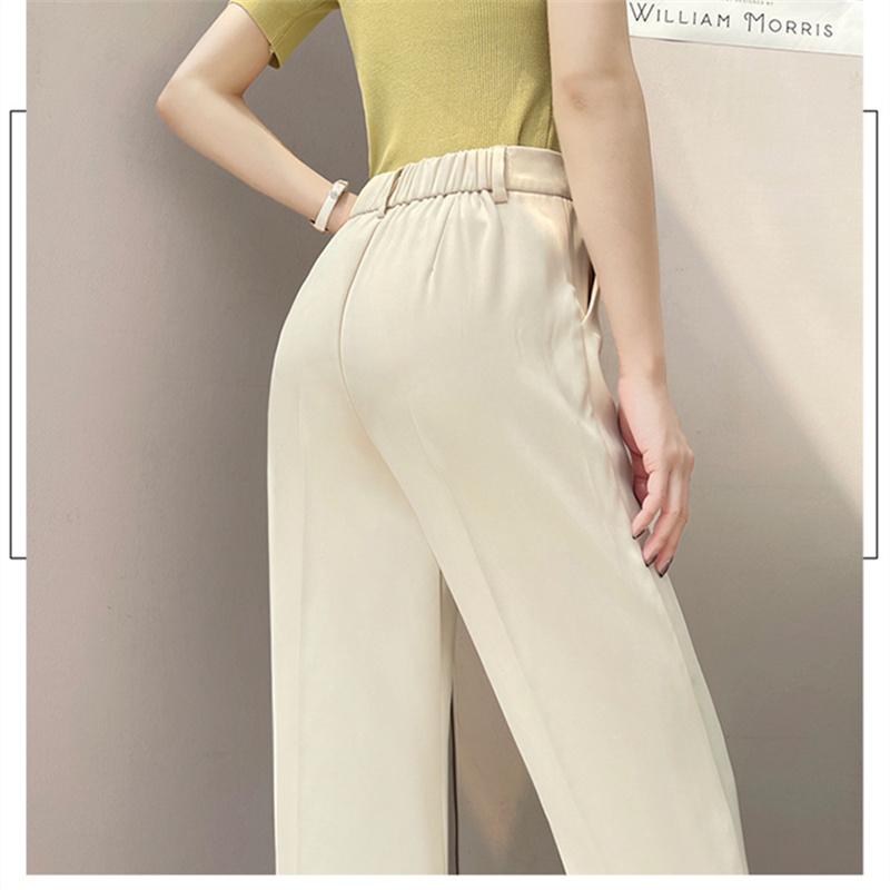 Spring Autumn Fashion Elegant Slim Fit High Waist Straight Trousers Femal Business Pencil Pants Fashion Solid Pant Women Classic