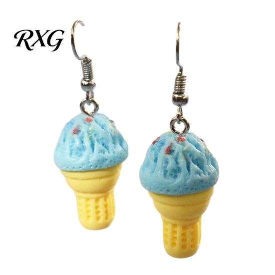 Smooth Surface Earrings 1 Pair Cute Ice Cream Dangle Earrings, Fun Imitation Food Drop Summer Jewelry Gifts for Women Girls Pendant