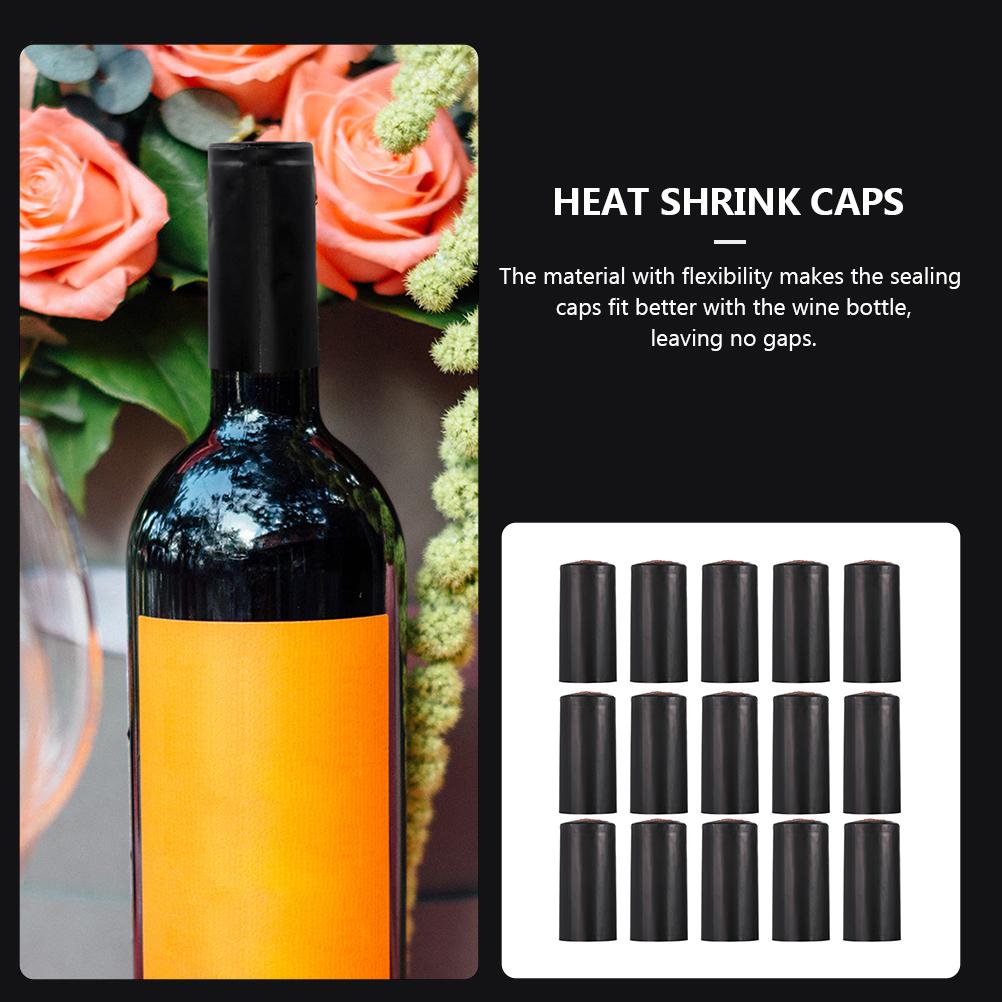50 Pcs Red Bottle Shrink Film Bottles Caps Heat Capsules for Plastic Wraps