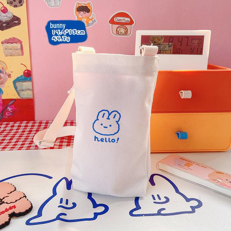 

2024 Cinnamon Dog Cartoon Crossbody Water Cup & Thermos Set with Canvas Bag 16x23CM