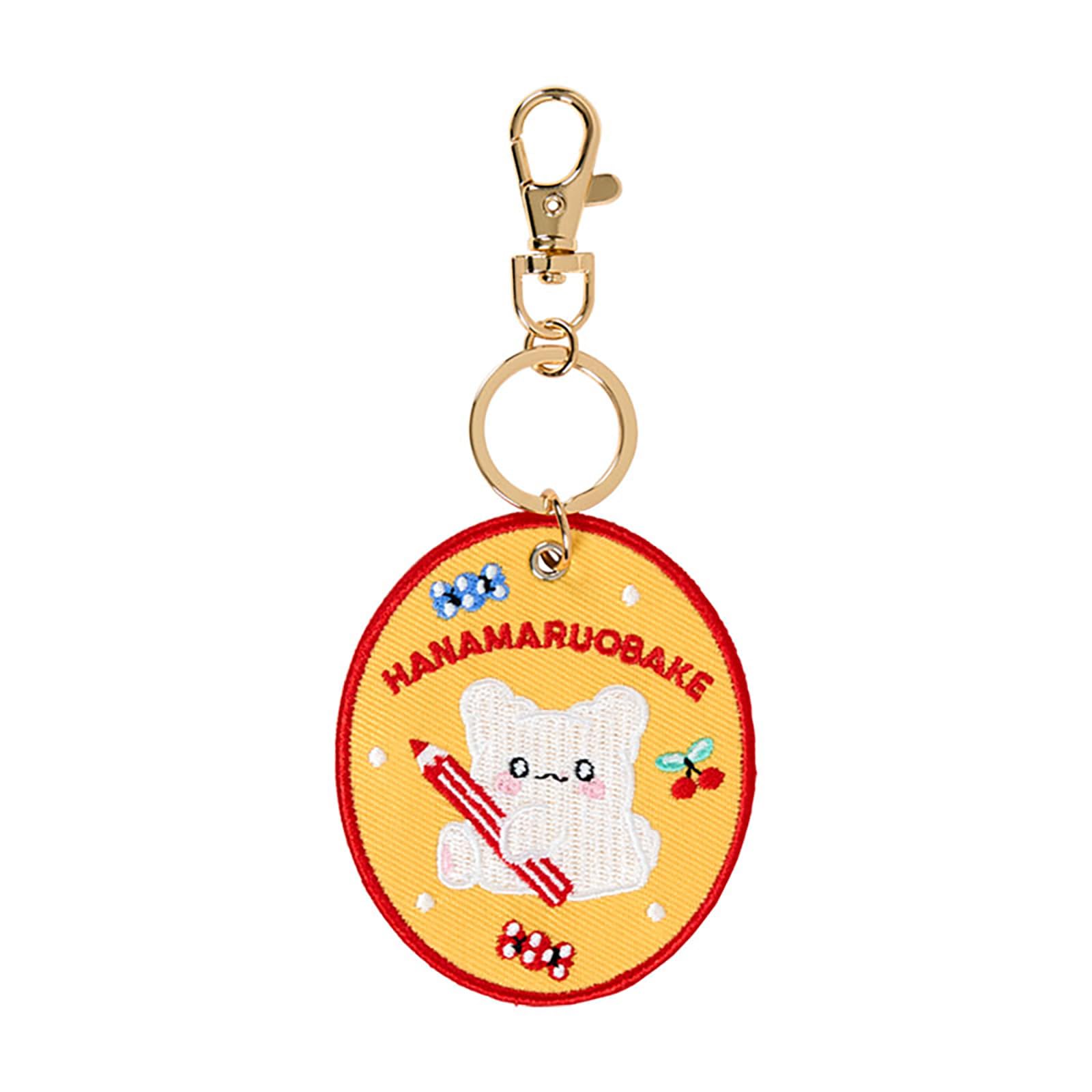 Sanrio Hanamaru Ghost Character Grand Prix First Round Embroidered Patch Keychain Polyester Steel 487554