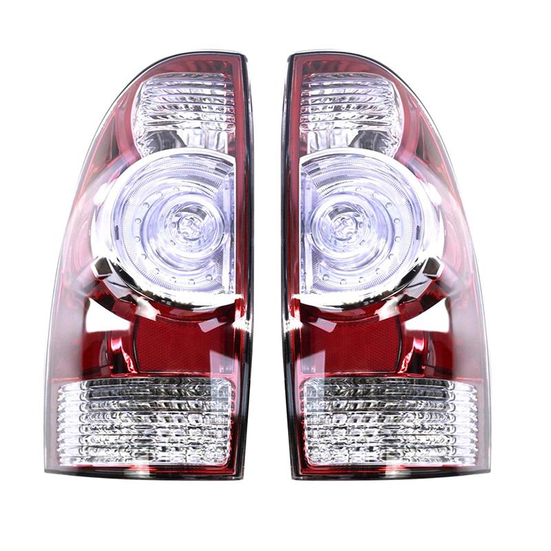 A28G-2Piece LED Tail Lights Left Right Rear Bumper Lights Assembly Signal Lamp Replacement Parts For Toyota Tacoma Pickup 2005-2