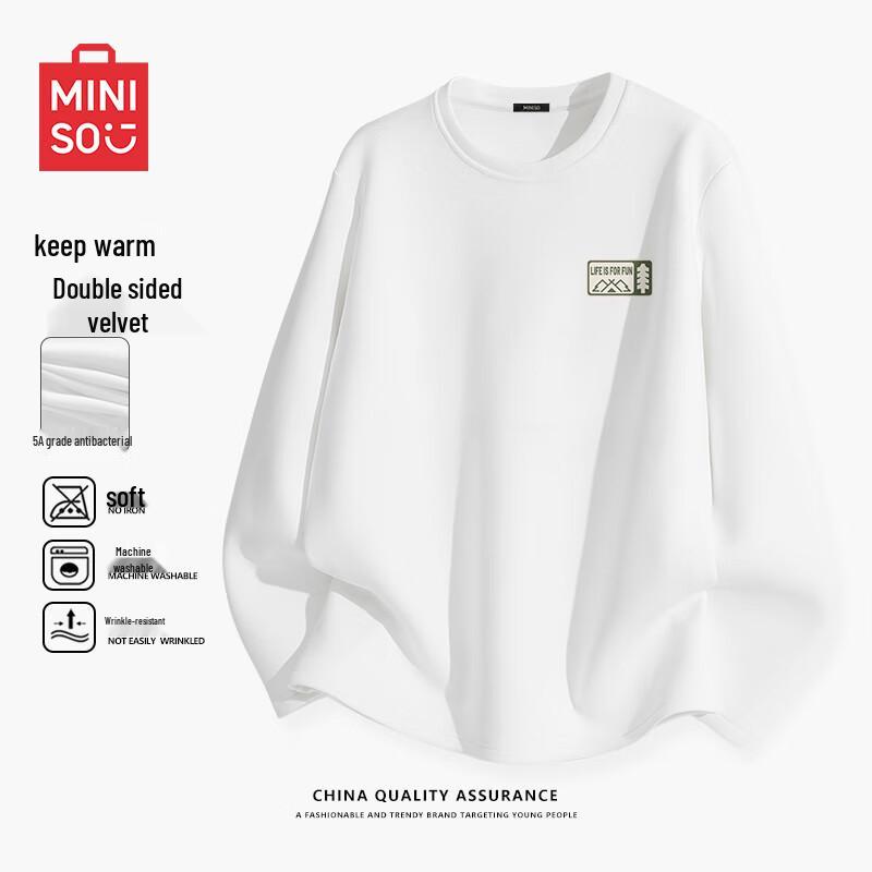 

Miniso Men s Double-Sided Brushed Thermal Round Neck Undershirt 2XL