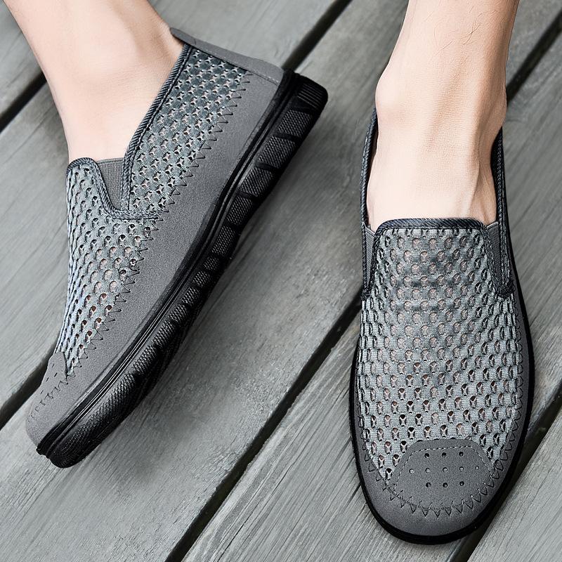 fashion Mesh Men's Casual Shoes Breathable Mesh Loafers Soft Bottom Middle and Old Mesh Men Sneakers Shoes698