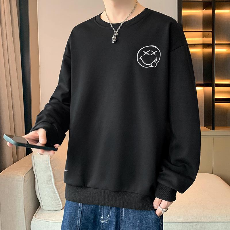Spring Autumn Round Neck Loose Casual Hip Hop Printing Sweatshirt Male Pullover Top Men