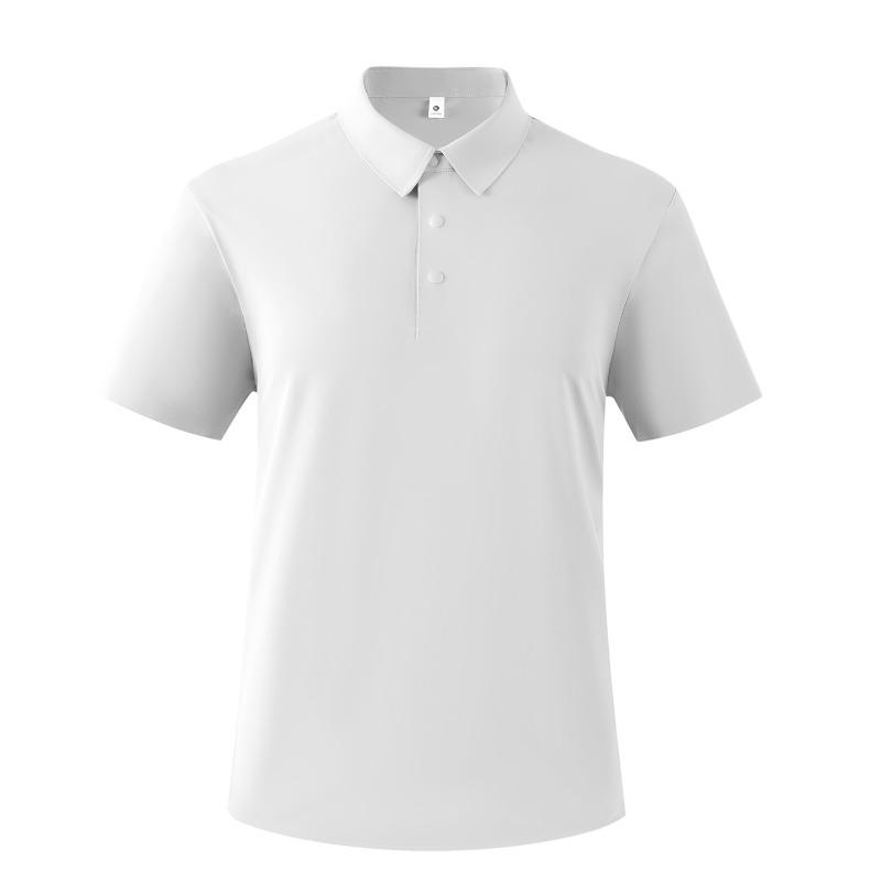 Men s Light Gray Solid Color Short Sleeve Polo Shirt M белый