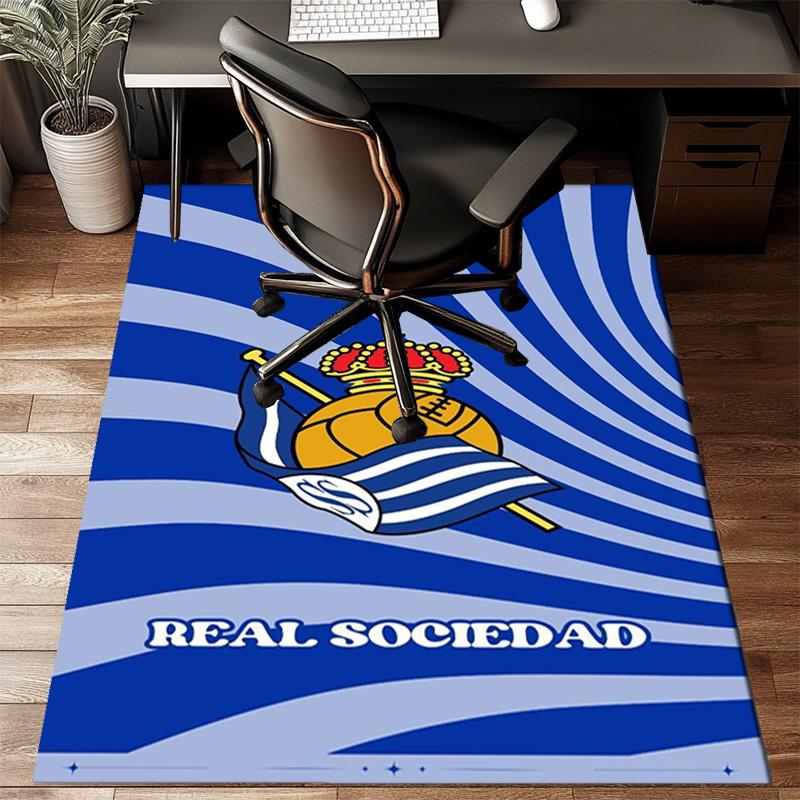 Real Sociedad Rug Game Carpet, Floor Mat for Bedroom Living Room Entryway Rug, Home Decor Idea Gift for Christmas Birthday