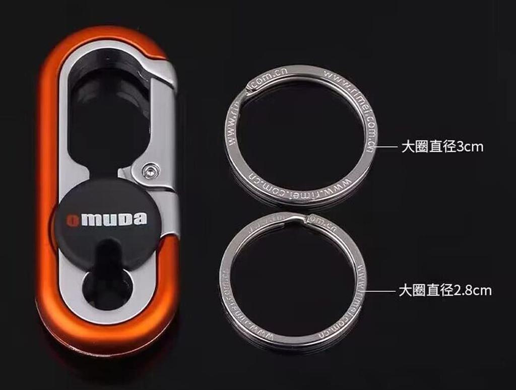 AIXUAN Keyring: Stylish Metal Key Holder, Easy Attachment and Loss Prevention (Type 9) Ladies Gray Orange.