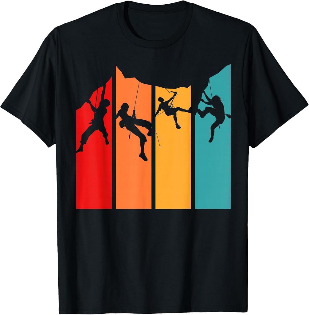 Retro Boulder Climbing T-Shirt for Sport and Outdoor Enthusiasts