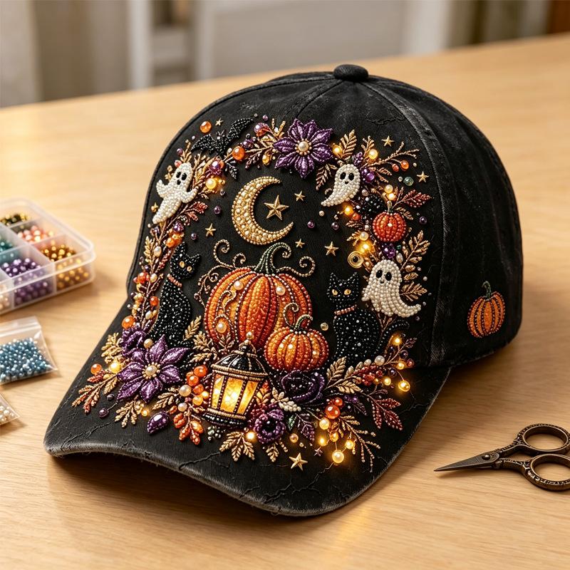 Halloween print baseball cap street accessory hat everyday casual sun hat