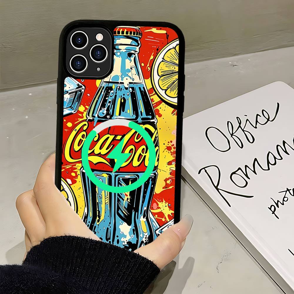 C-CocaS-Fashion Cola Phone Cover For IPhone 17 16 15 14 13 12 11 Pro Max Mini For Magsafe Magnetic Wireless Charge