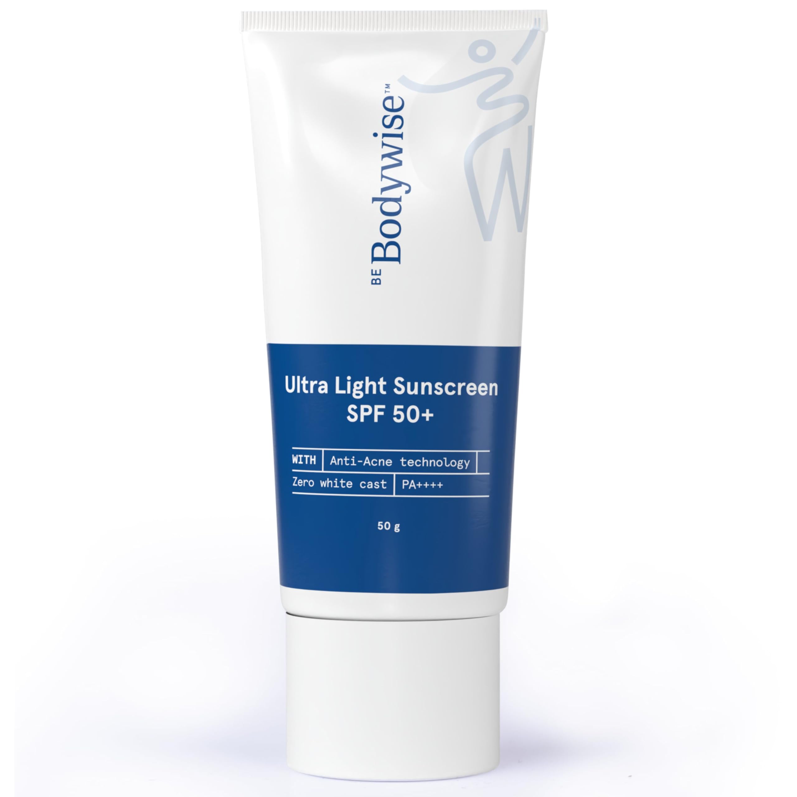 

Be Bodywise Ультралегкий солнцезащитный крем SPF 50 PA+++ для жирной, сухой, склонной к акне кожи | Широкоспектральная защита и защита от синего света | Не оставляет белых следов