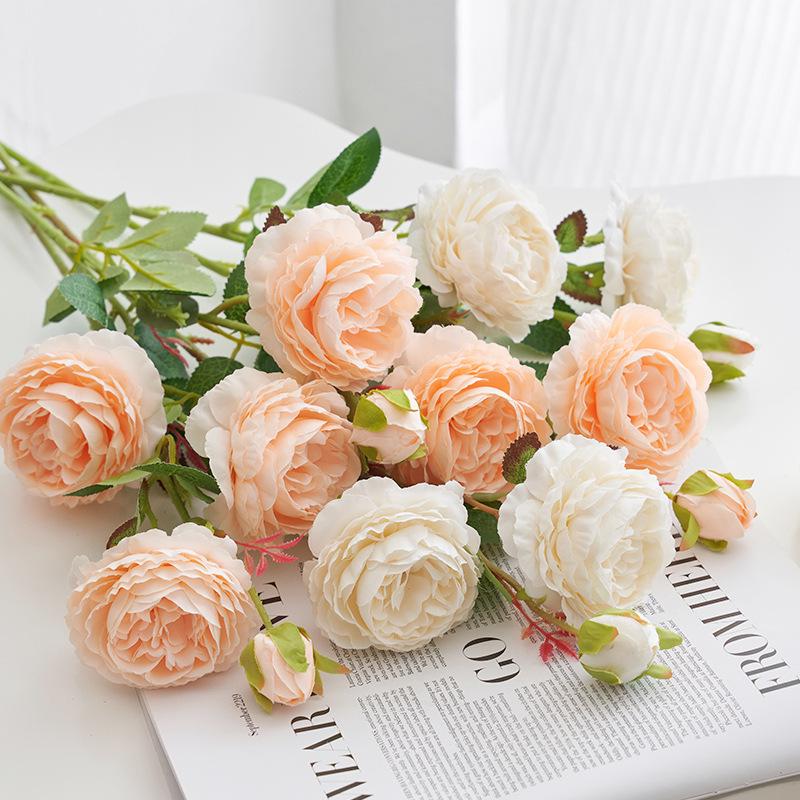 Peony Silk Rose Bouquet: Artificial & Dried Flowers for Indoor Decoration Centerpiece
