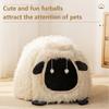 Cute Cat Bed Cave - Plush Sheep-Shaped Pet House for Indoor Dogs and Rabbits, Removable Cushion, Self-Warming, Small Nest with Hanging Toy