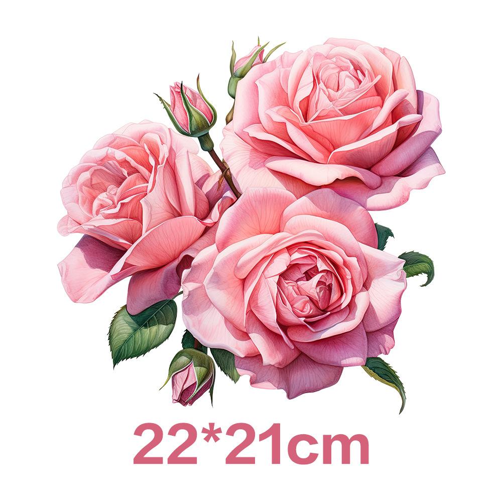 Flower Iron On Transfer Stickers Cute Design Ready To Press Heat Transfer Vinyl Decals Applique for T-Shirt Backpack Clothes