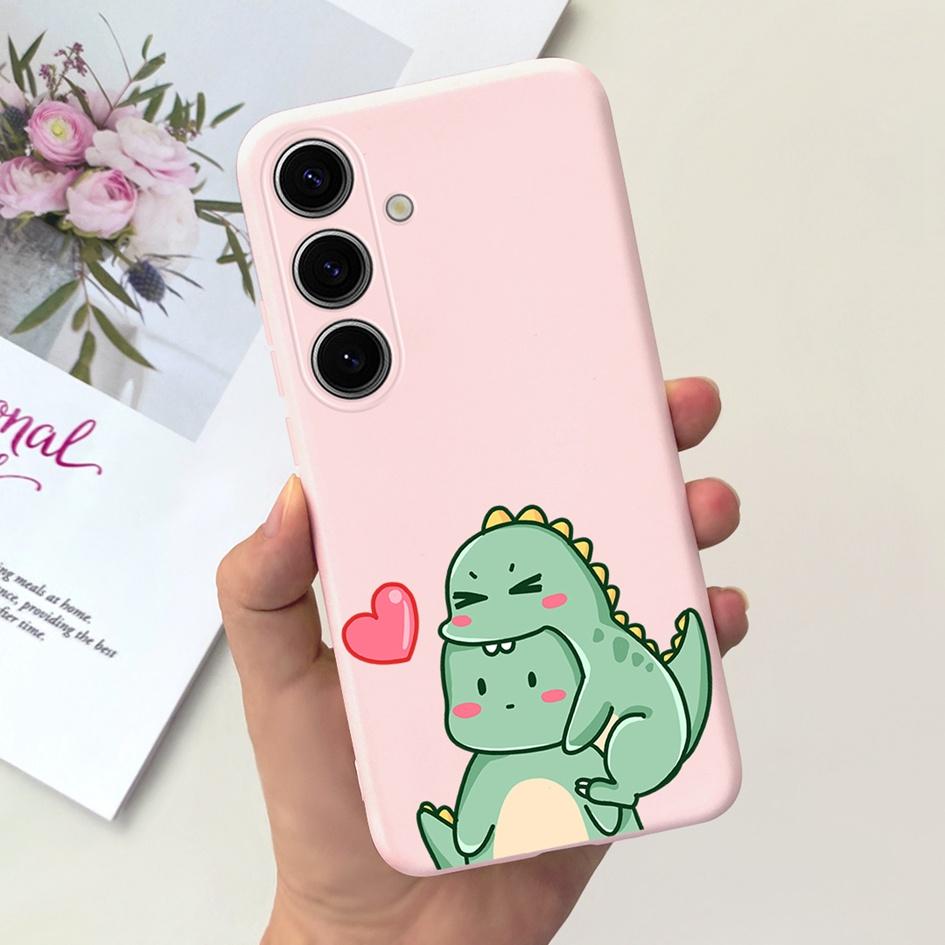 For Samsung Galaxy S24 Plus Case Lovely Yellow Duck Astronaut Matte Silicone Soft Cover For Samsung S 24 S24 Ultra S24+ 5G Funda