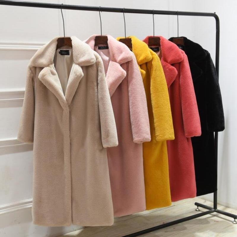 Imitation mink coat women's medium and long autumn and winter imitation mink velvet jacket women's large size thickened jacket loose suit collar