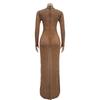 Europäisches und Amerikanisches Mode Strassstein Langes Kleid - Rundhals Damenbekleidung