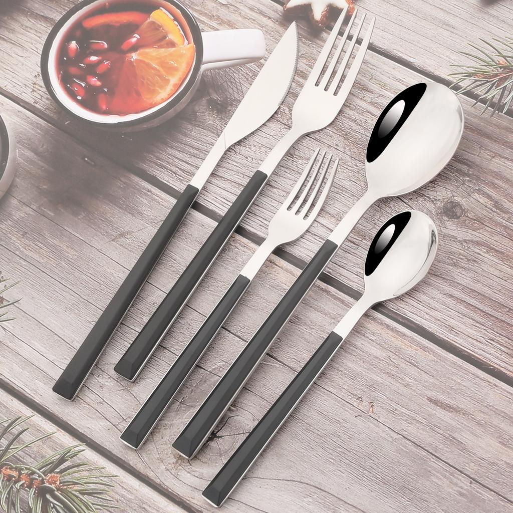 24/30Pcs Knife Forks Dessert Spoon Cutlery Set White Wood Handle Dinnerware Set Steak Stainless Steel Tableware Kitchen Flatware