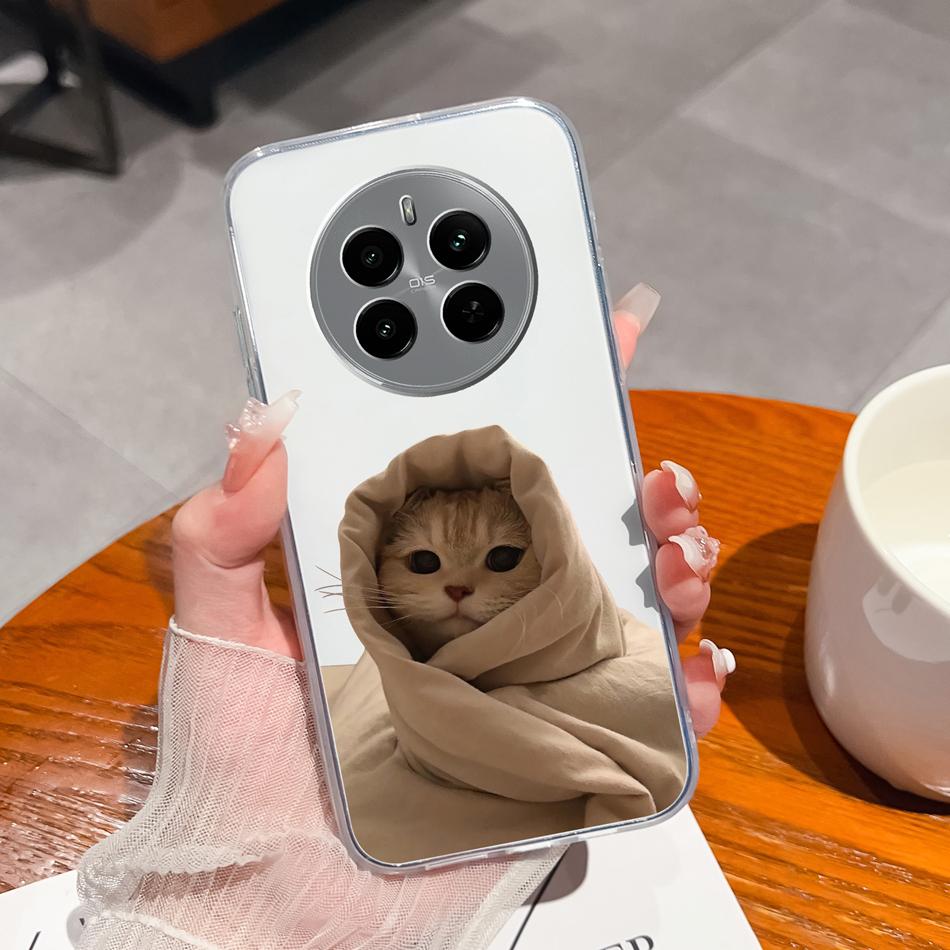 For Oppo Realme 12 Pro Plus Case For Realme12 4G 5G Phone Cover Cute Anime Transparent Soft Slim Protective Bumper Funda Coque