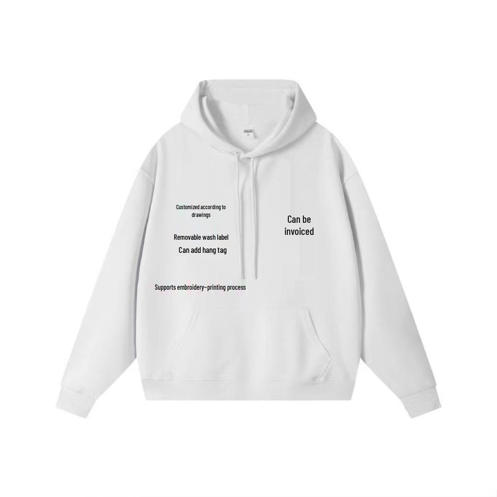 Women's Thick Hooded Pullover Sweatshirt - Loose, Drop Shoulder, Cute & Versatile College Style for Autumn 2024 Arrival