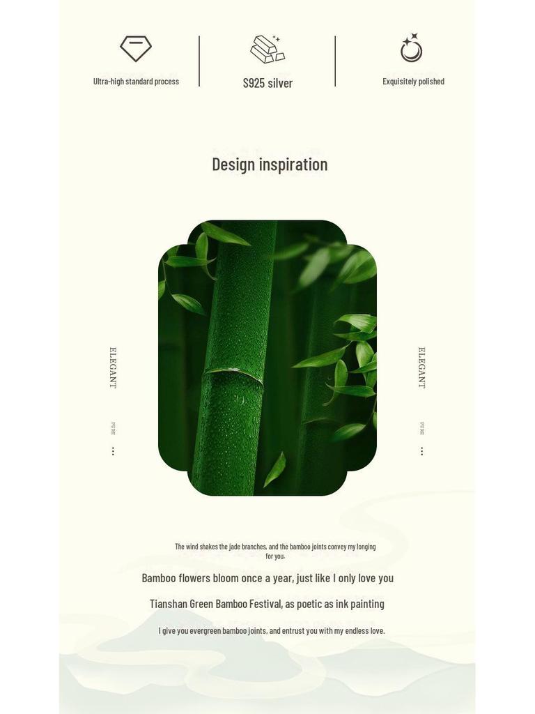 Xingcheng S925 Hetian Jade Bamboo Double Bracelet - Chinese Niche Style Jewelry