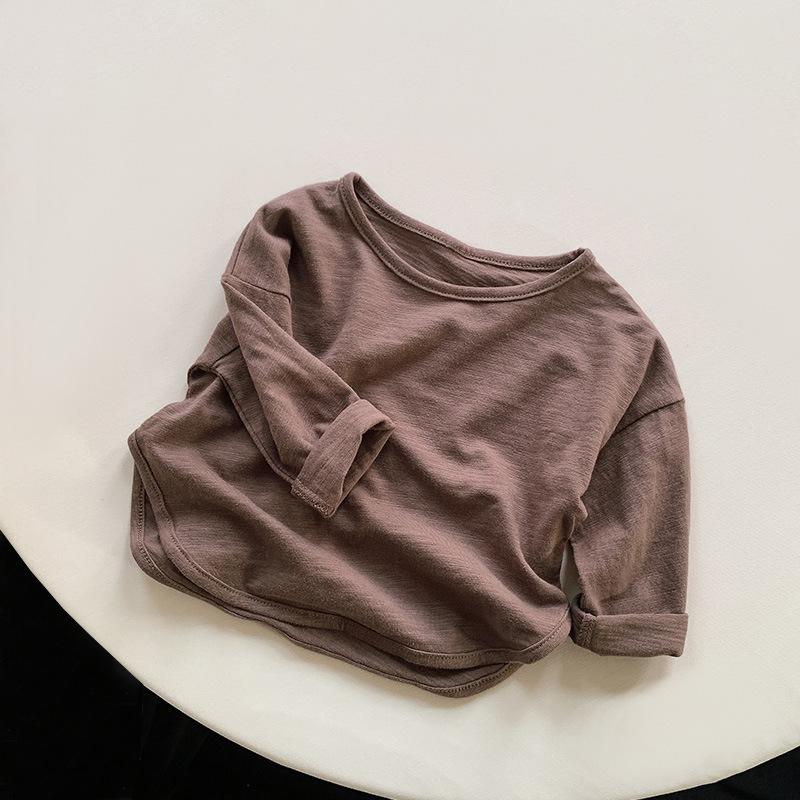 

Long Sleeved T-shirt Versatile Korean Base Shirt Girl and Boys Clothing Baby Top 130