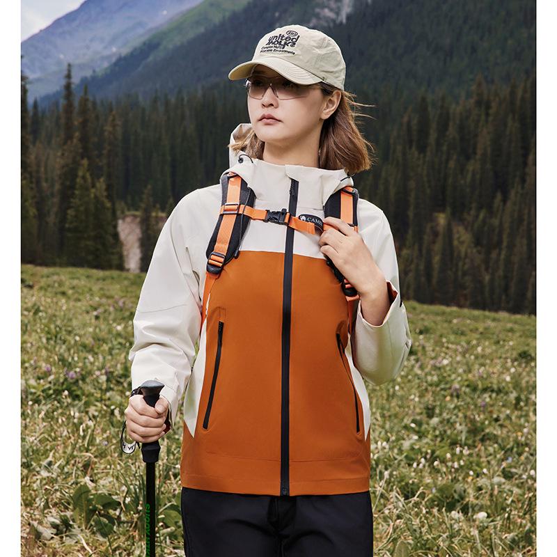 Stylish Unisex Waterproof Windproof Color Block Jacket for Hiking and Workwear