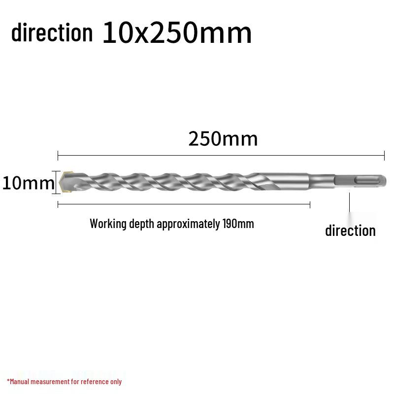 Square Shank 4-Flute Impact Drill Bit for Concrete, Round Shank 2-Flute Hole-Enlarging Drill Bit 150MM