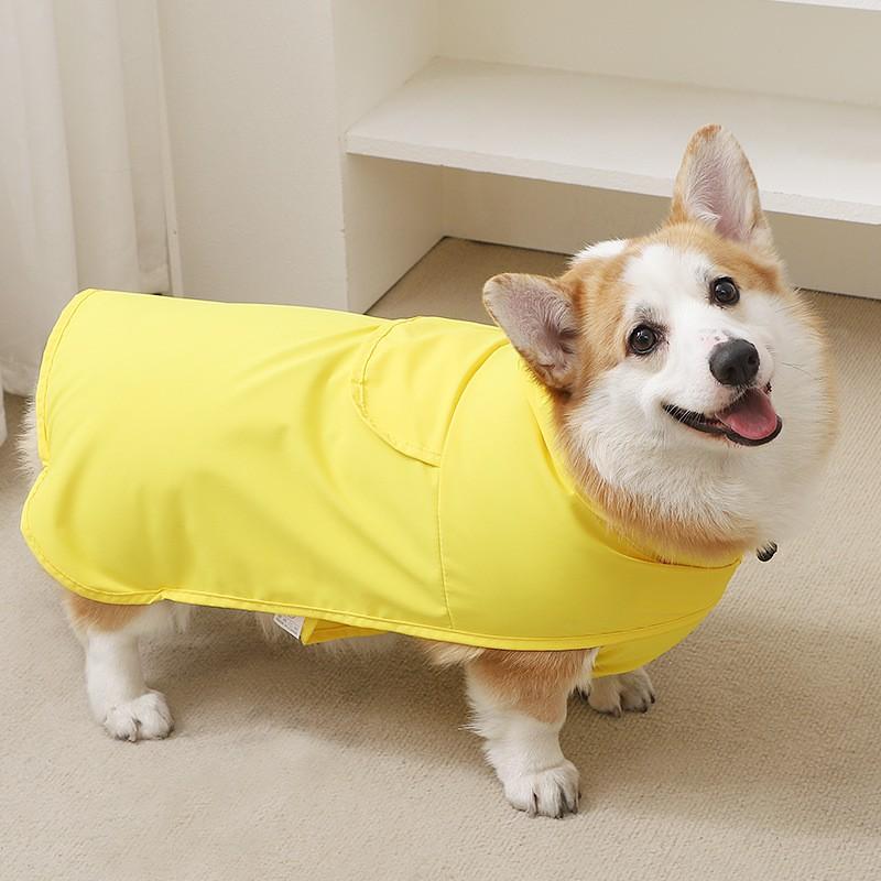 Dog Raincoat Hooded Cape With Reflective Trim Small Medium Breeds Teddy Bichon Pomeranian Outdoor Walk