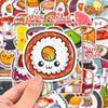 50 Sushi Graffiti Stickers New Products Cute Style Creative Food Stickers Personalized Decoration Waterproof Stickers