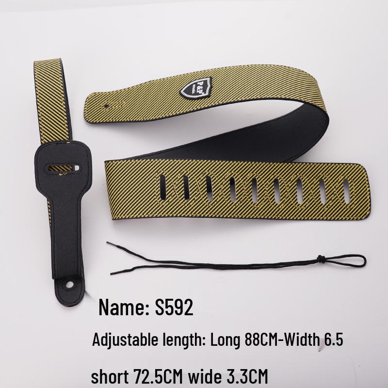 PU Leather Guitar Strap: Acoustic, Electric & Classical - No-Hole, Widened Shoulder Design