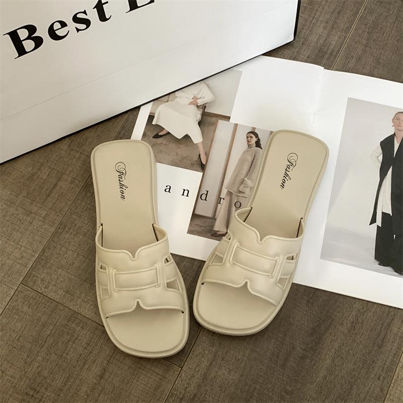 Yuzhihao Women s Summer Casual Single Strap Beach Slippers - Solid Color