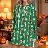 Women's Christmas Print Long Sleeve Hooded Sweatshirt with Festive Holiday Design