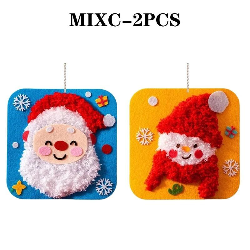 1-4PCS Christmas DIY Embroidery Kit Handmade Sewing Needlework Kids Craft Set Holiday Gift Home Decoration Room Decoration