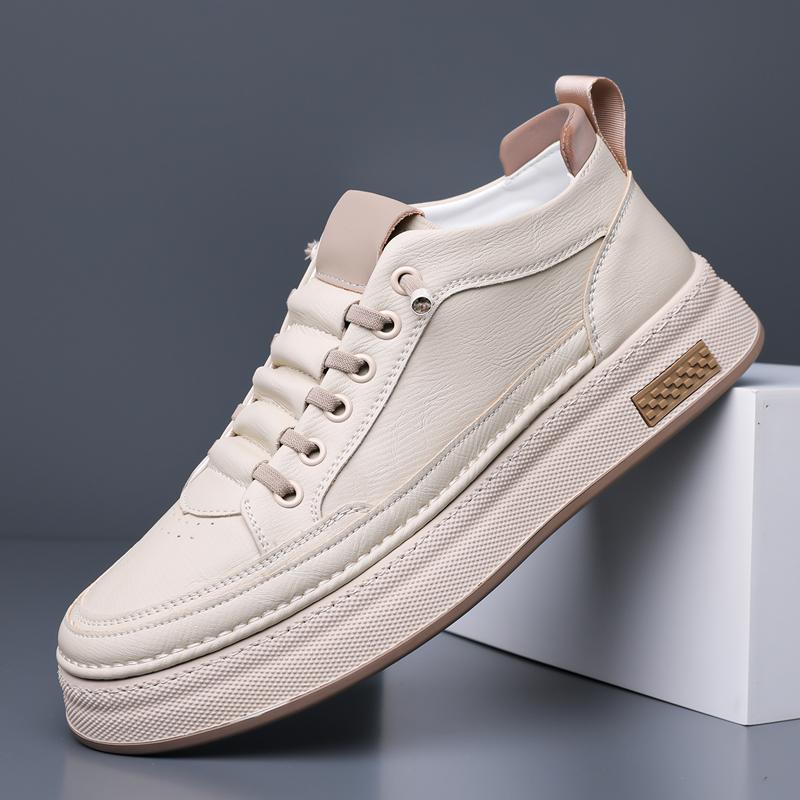 Fashion Fashion Casual Leather Mens Casual Shoes Non-Slip Walking Sneakers Outdoor Lightweight Skateboard Footwear Comfy Vulcanize Shoes