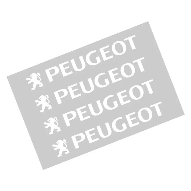 

2026 Hot Car Sticker 4pcs Car logo pattern door handle wiper scratch-resistant decorative stickers For Peugeot 206 308 307 208 3 білий