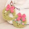 New Christmas Wreath Doll Sweet Bow-Knot Design Crescent-Shaped Ring Decoration Plush Toy PP Cotton