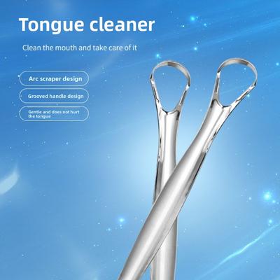 New Portable Tongue Coating Cleaning Brush Stainless Steel Tongue Scraper Deodorant Artifact Cleaning Tongue Coating Oral Tools