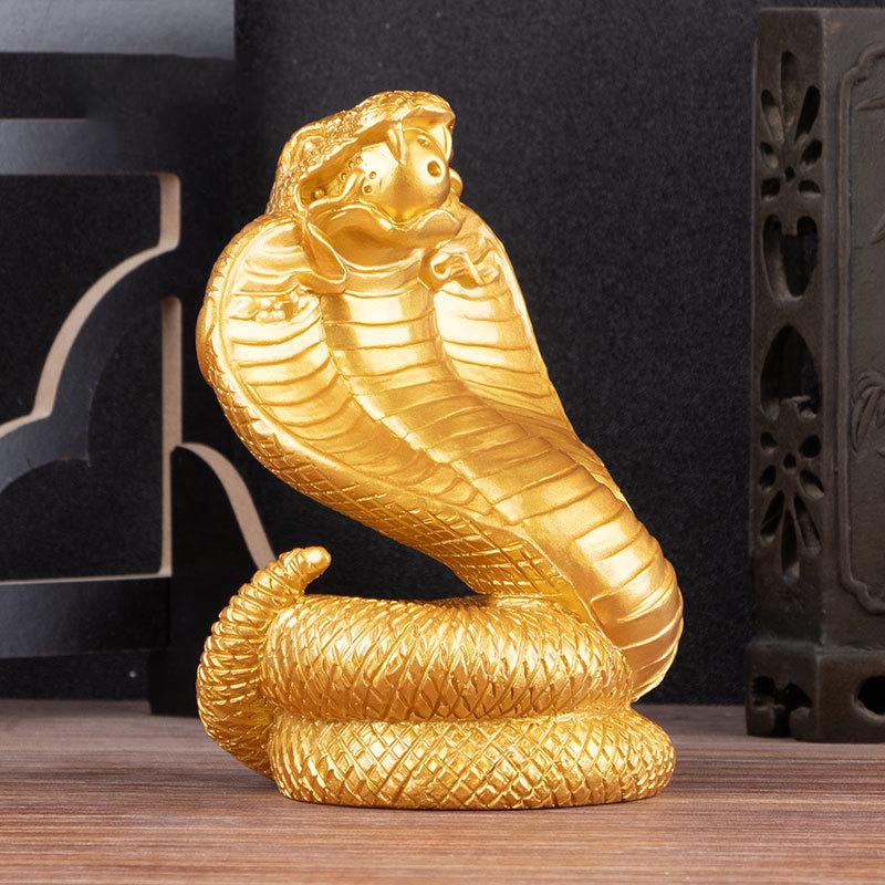 2026 Year Of The Snake Figurine Simulation Snakes Ornaments Animal Resin Statue Chinese Style Tabletop Feng Shui Lucky Crafts
