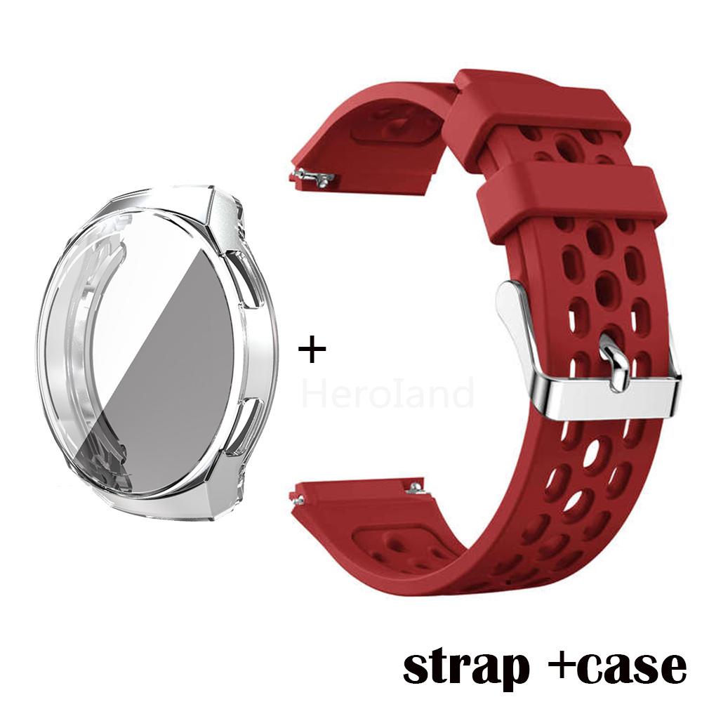Soft Silicone Watchband For Huawei Watch GT 2e Strap Wriststrap for Huawei Watch gt 2e Bracelet Smart Wristband Protector case