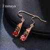 Colorful Cubic Zirconia Long Drop Earrings, Luxury Geometric Crystal Earrings, Elegant Evening Party Jewelry Gift