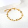 Trendy Hip-hop New Goth Unisex Fashion Bracelet Unique and Creative Irregular Stainless Steel Gold-plated Design Punk Style Gift