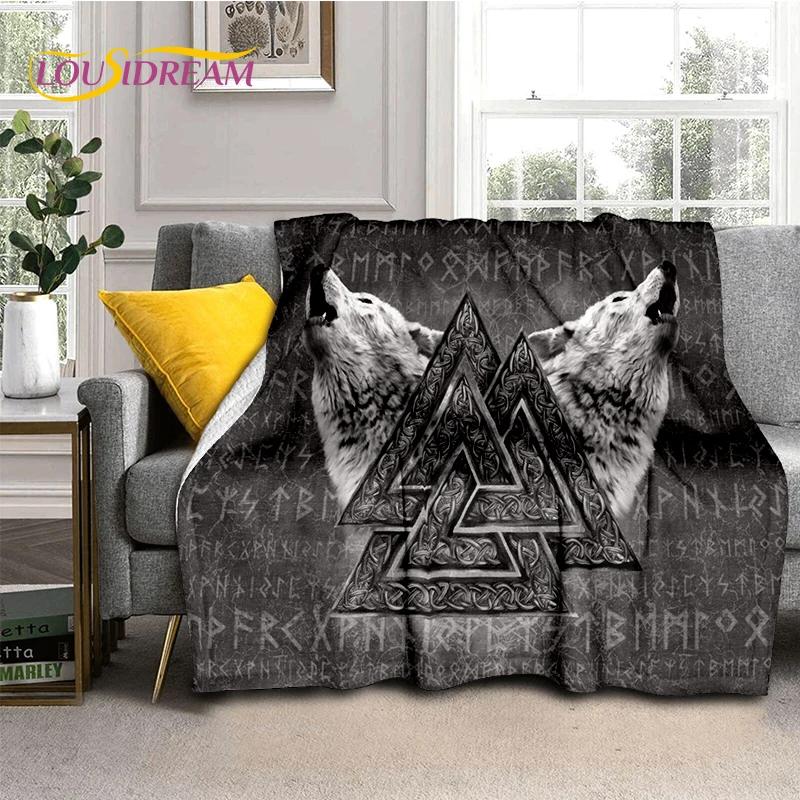 Odin Wikinger Symbol Valknut Nordisch Valhalla Decke, Weiche Überwurfdecke für Zuhause Schlafzimmer Bett Sofa Picknick Reisen Büro Abdeckung Kind